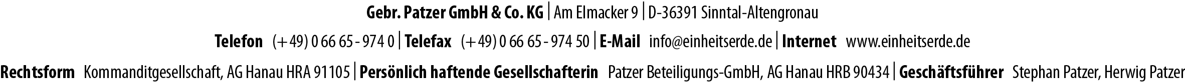 Gebr. Patzer GmbH & Co. KG Footer